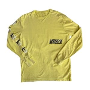 American Eagle Standard Fit Long Sleeve Tee Yellow SZ M